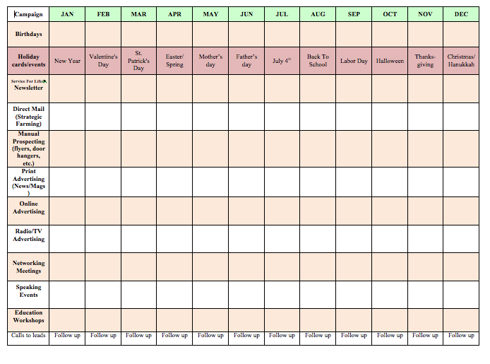 12 Month Marketing Plan Template